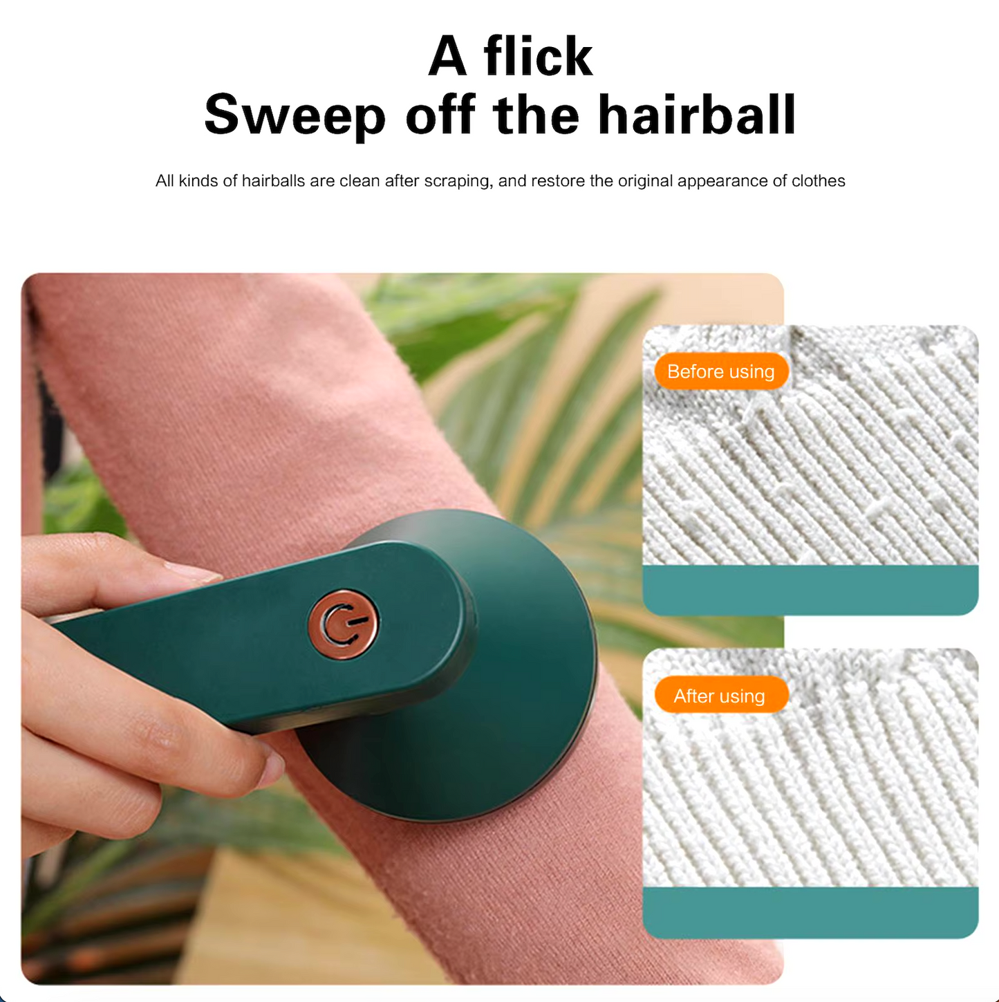 Cortador de pelusas recargable para prendas impecables